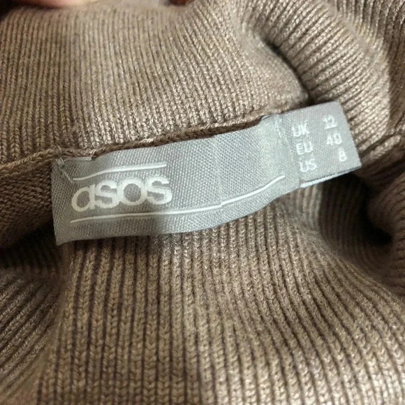 ASOS Knit Turtleneck Sweater Tan Size  8 - Picture 4 of 6
